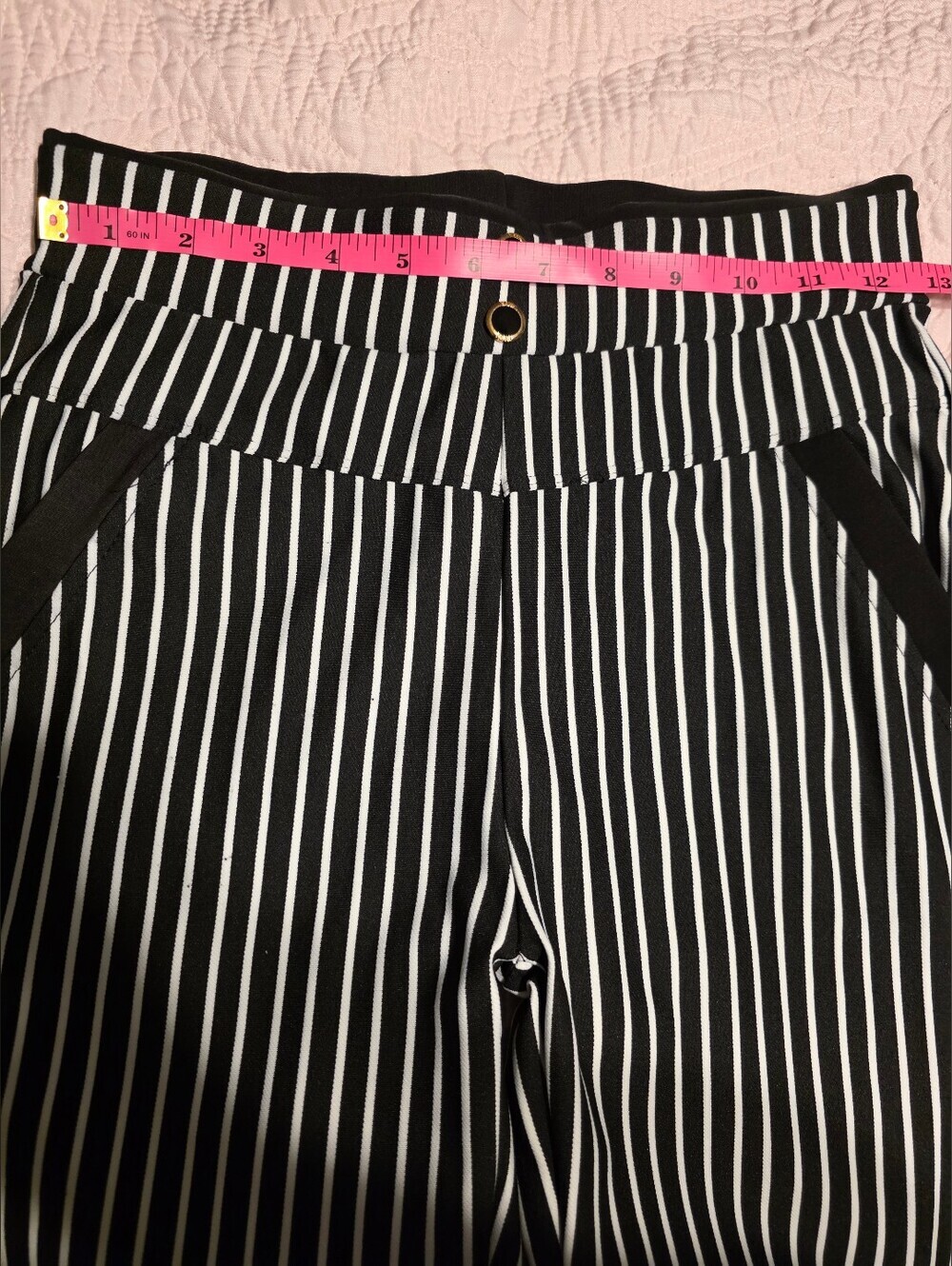 Black and White Vertical Stripe Trousers - Picture 5 of 5